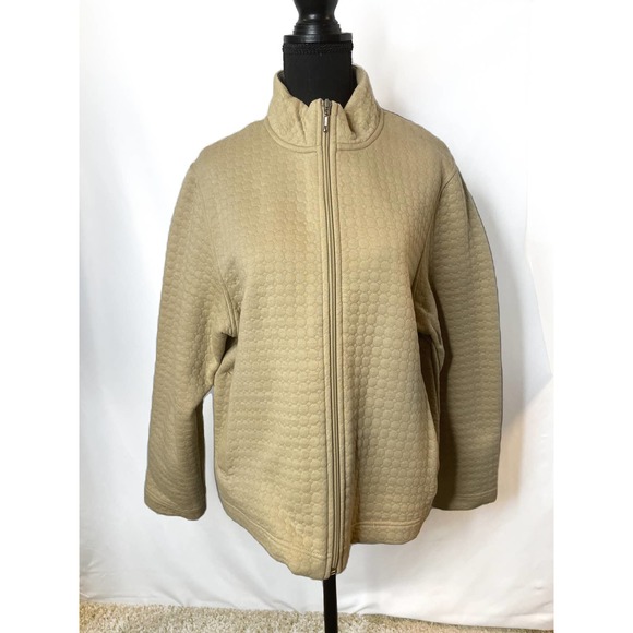 Circle Print Zipper Sweater - Picture 1 of 6